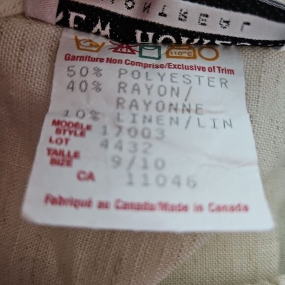 New Horizons Montreal sz 10 Rayon Linen blend Pants ivory pullon - Picture 3 of 11